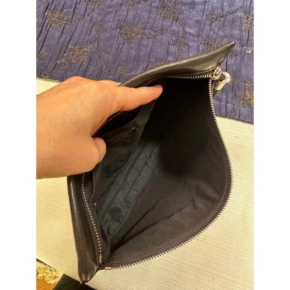 Jimmy Choo Black Leather Star Clutch Bag Silver Hardware - Picture 11 of 11